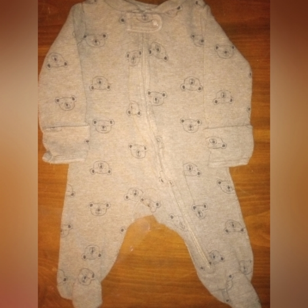 Newborn cotton ribbed teddy bear sleeper